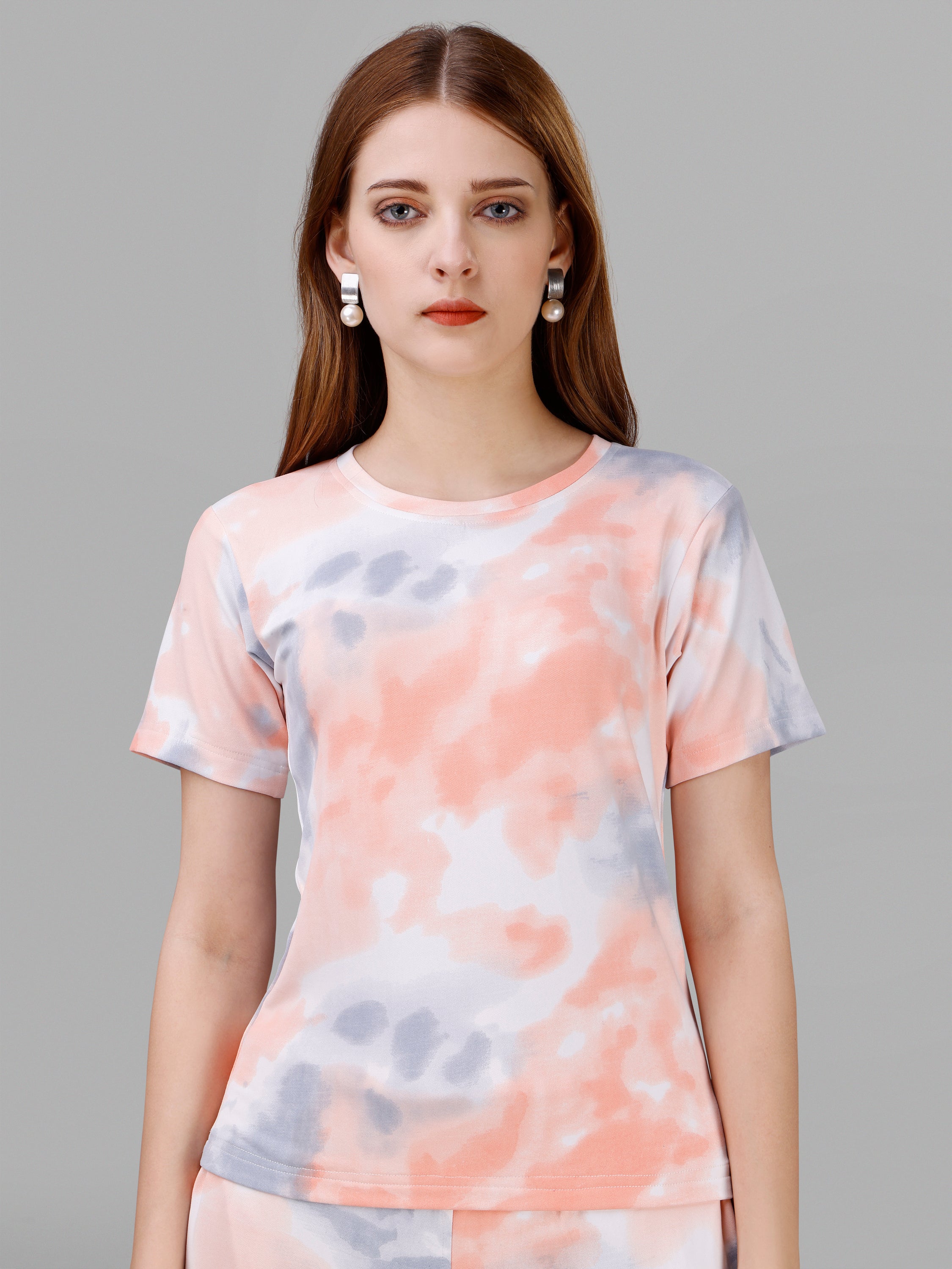 Light Orange Printed Co-ord Set