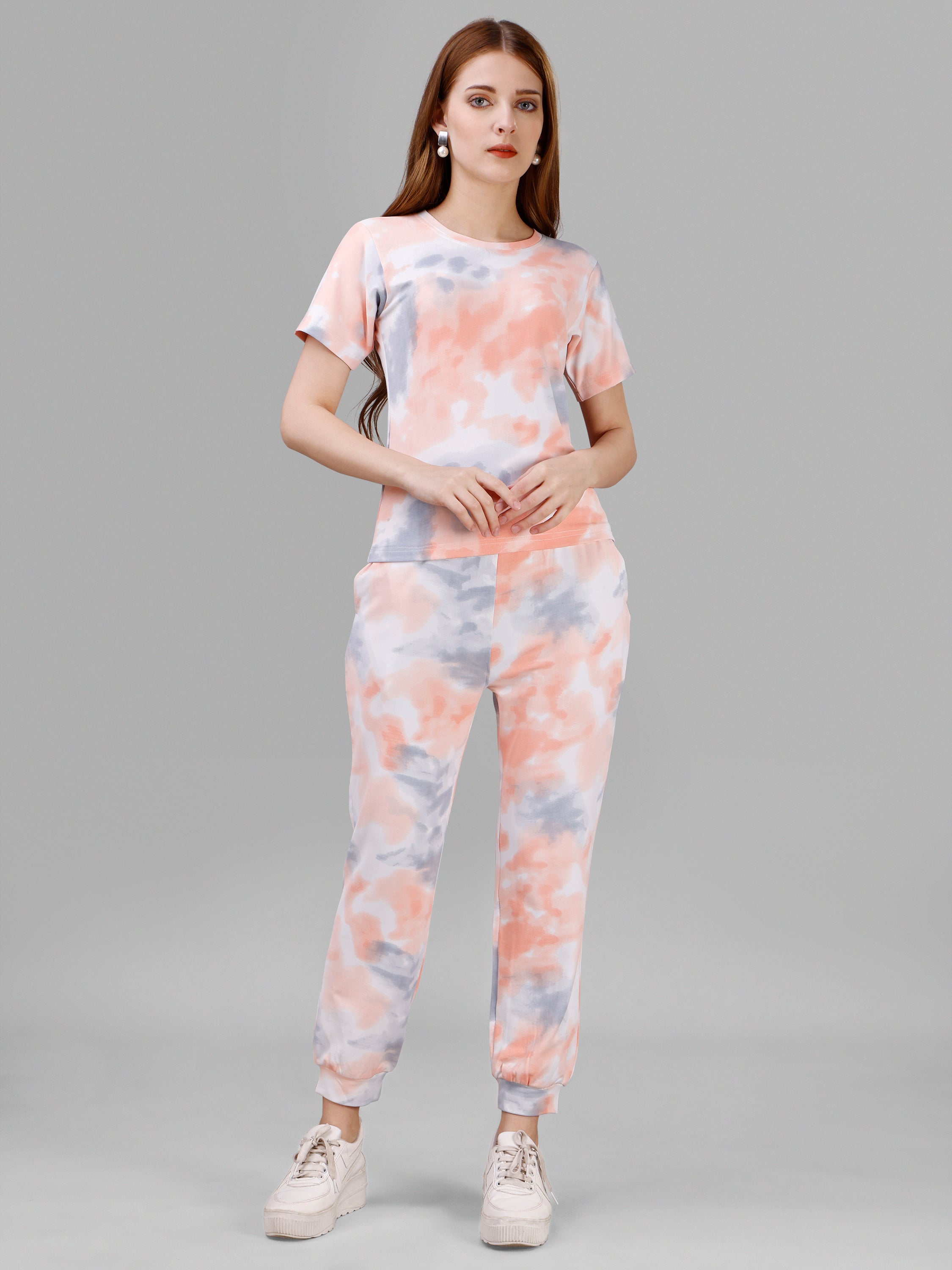 Light Orange Printed Co-ord Set