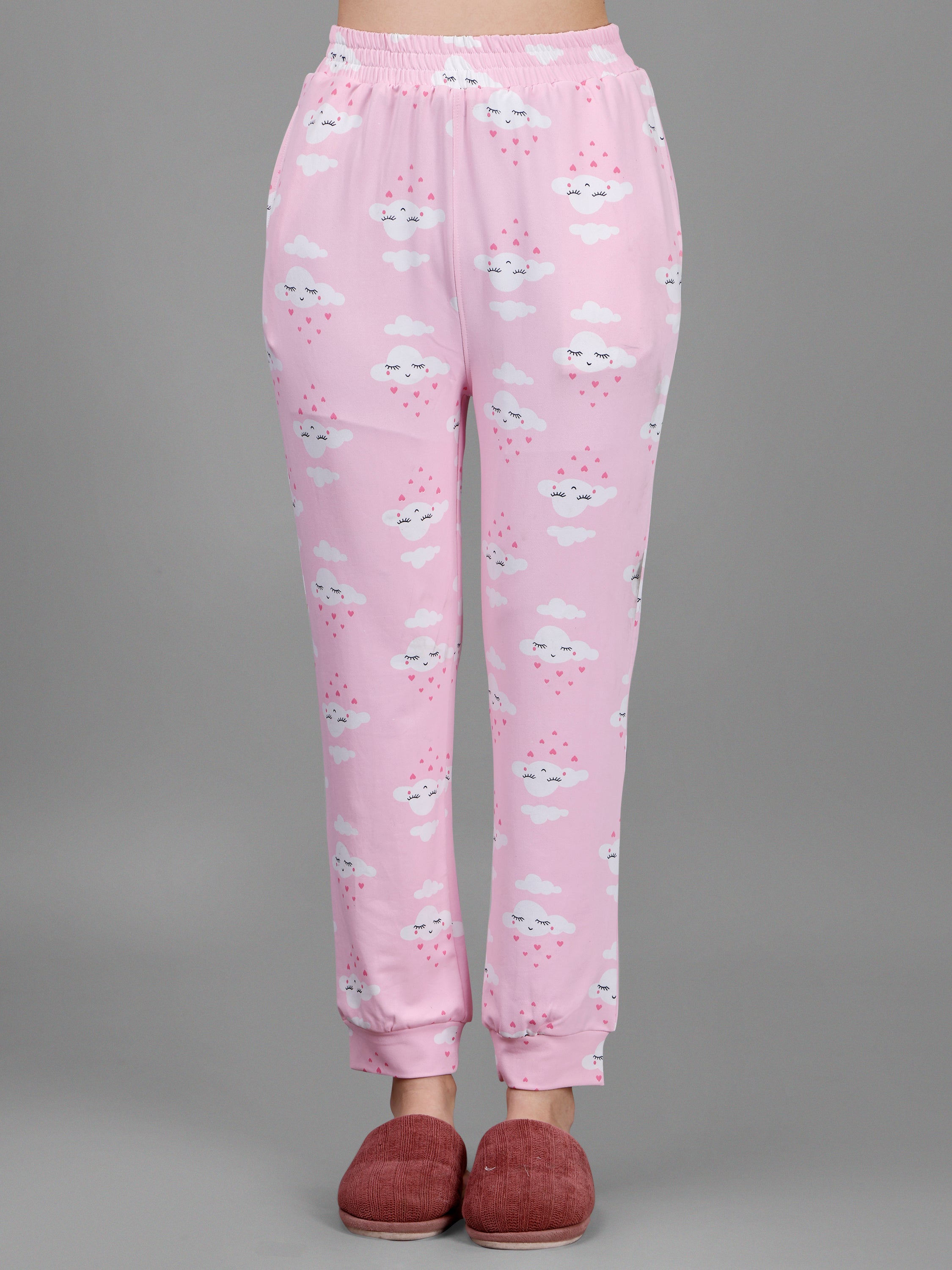 Pink Cloud Print Co-Ord For Woman