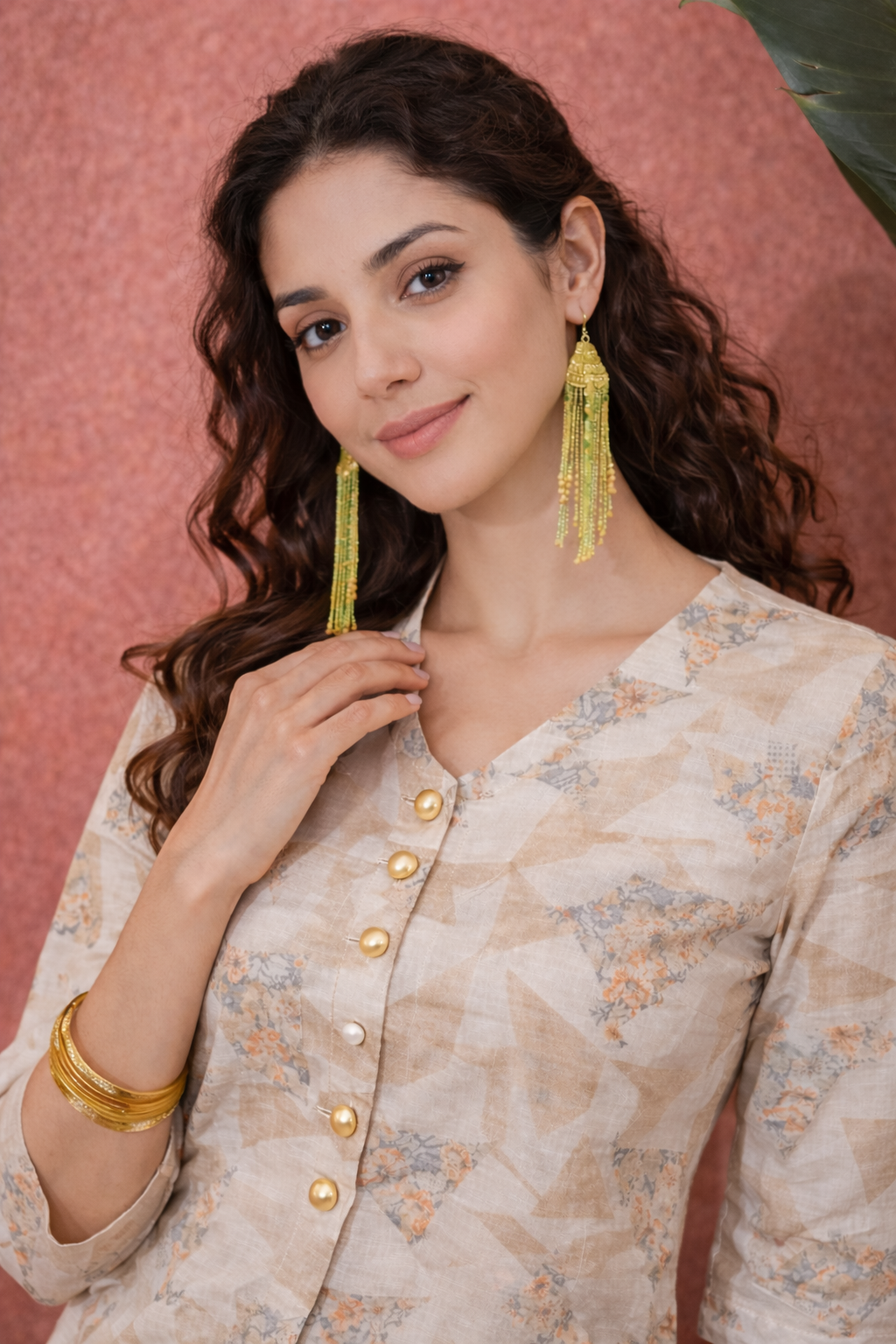 Ivory Bloom Linen Co-Ord Set